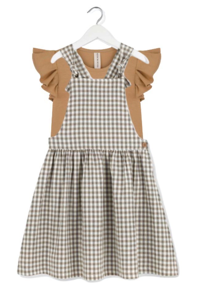 Golden Haze Ruffle Top & Moon Dance Dungaree Dress