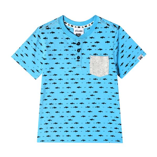 Mini Riley Henley Shark Tee
