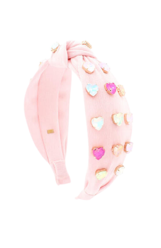 Heart Jewel Knot Headband in Pink