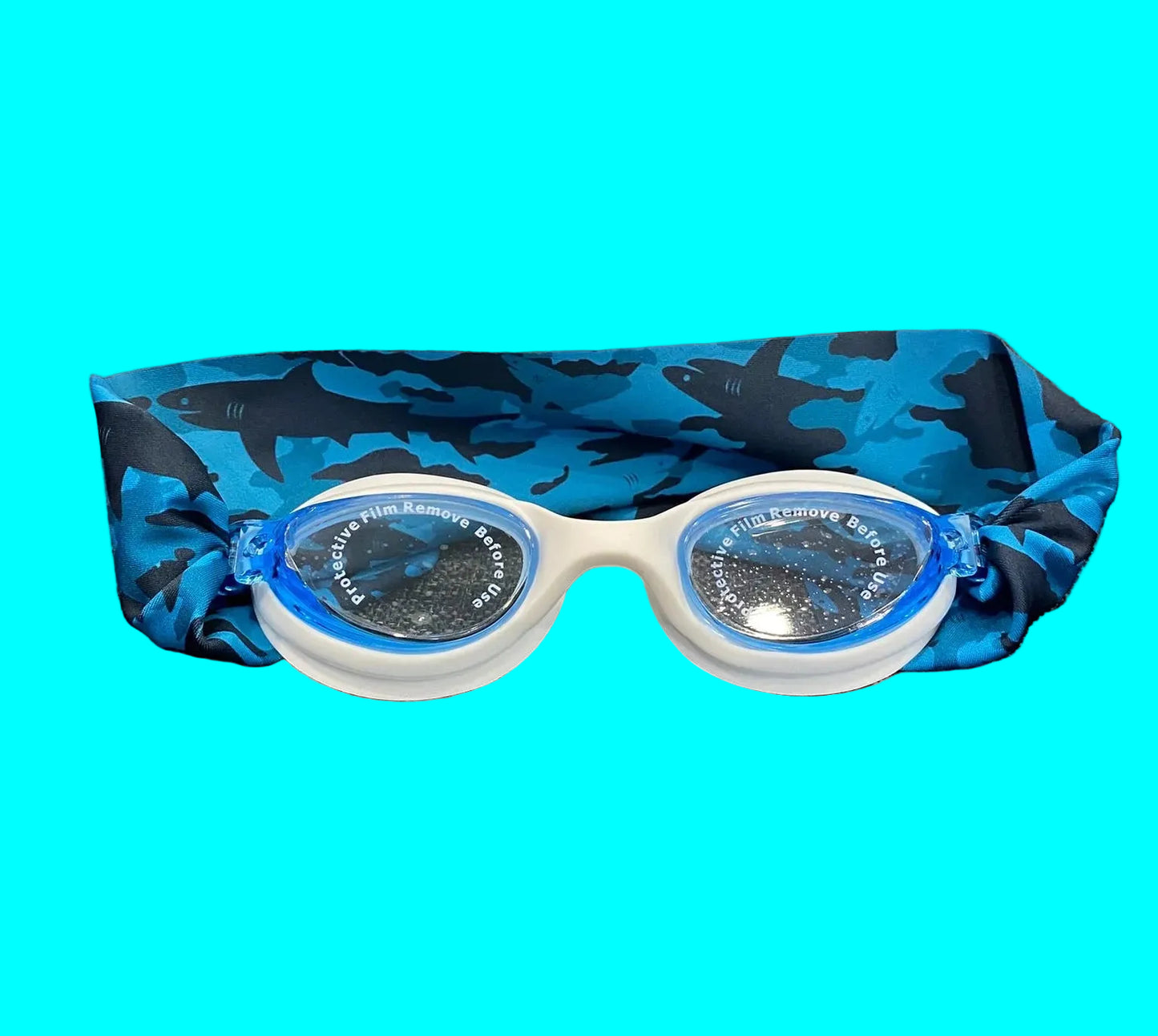 Kids Goggles with Camouflage Shark print headband
