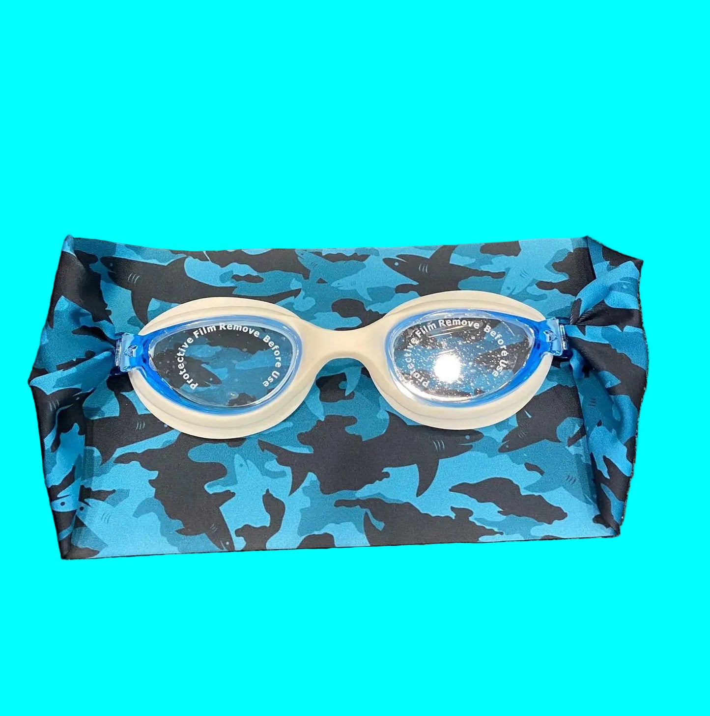 Kids Goggles with Camouflage Shark print headband