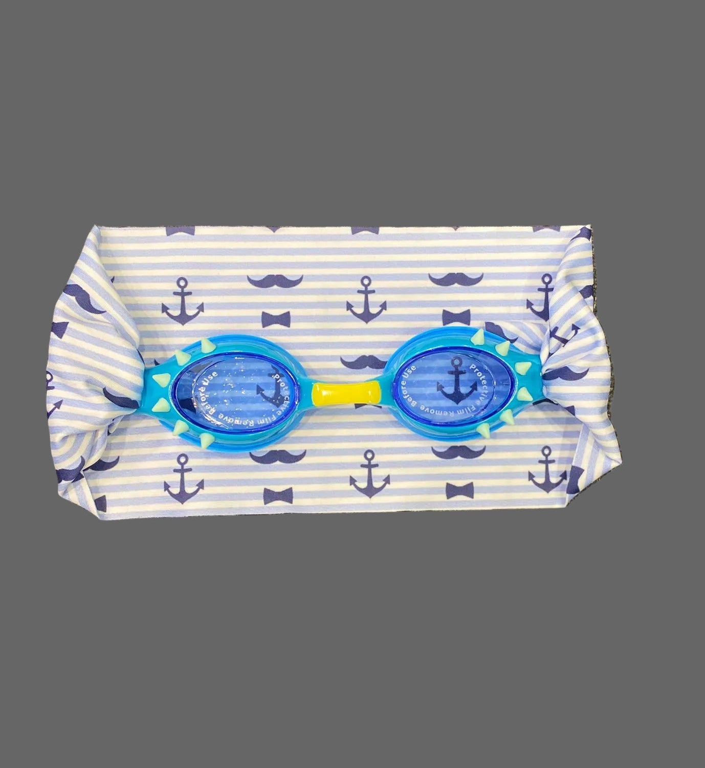 Kids Goggles with Headband Stripe Anchor Print