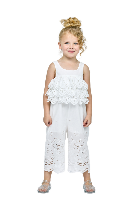 Eyelet Ruffle Jumpsuit