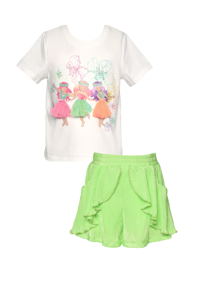 Hula Girls Top & Pleated Ruffle Shorts