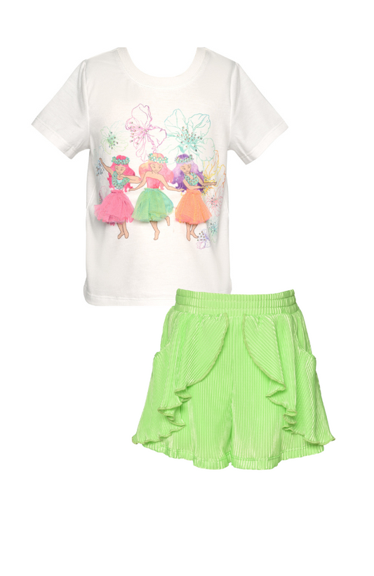 Hula Girls Top & Pleated Ruffle Shorts
