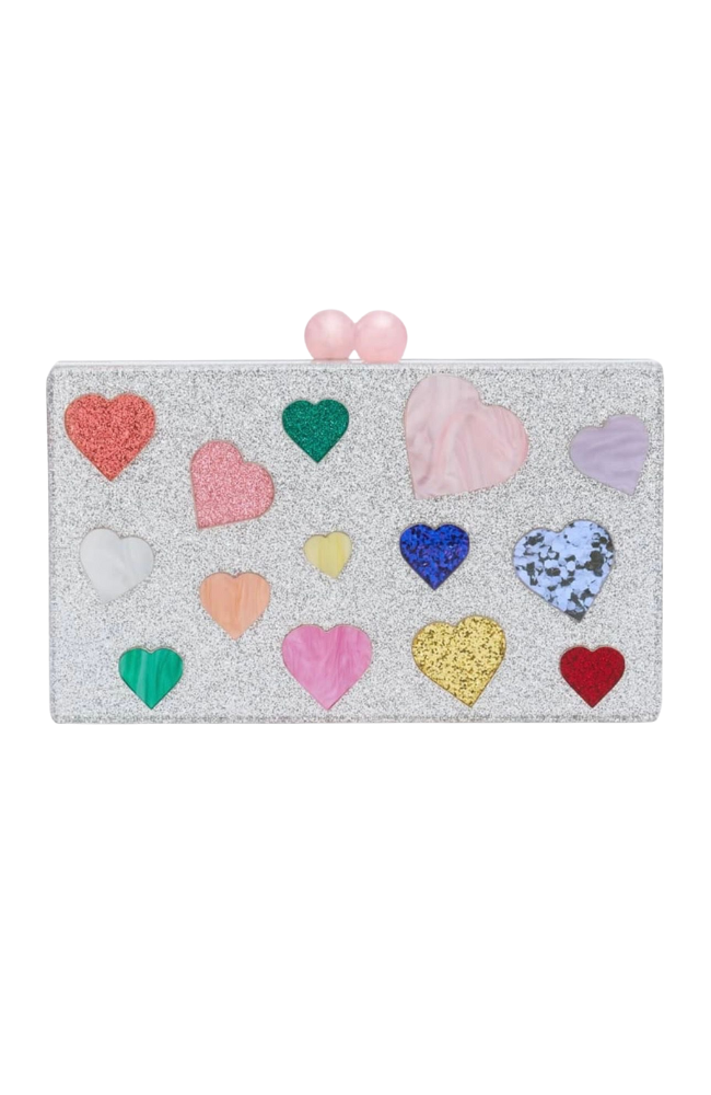 Hearts Acrylic Box Clutch