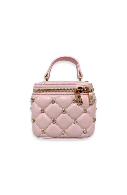 Embelished Vanity Quilted Purse in Pink
