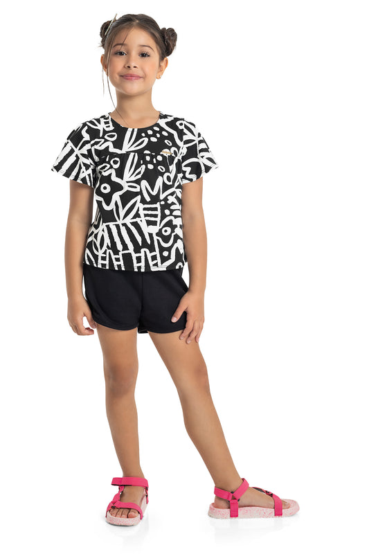 Arty Blouse & Sweat Shorts