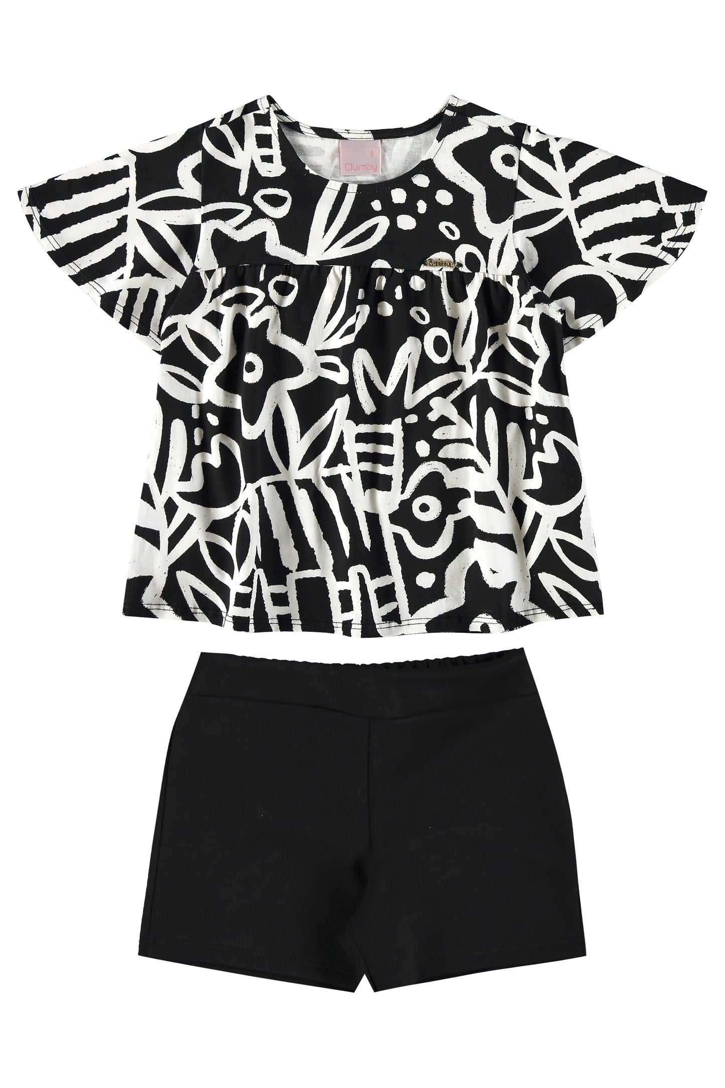 Arty Blouse & Sweat Shorts