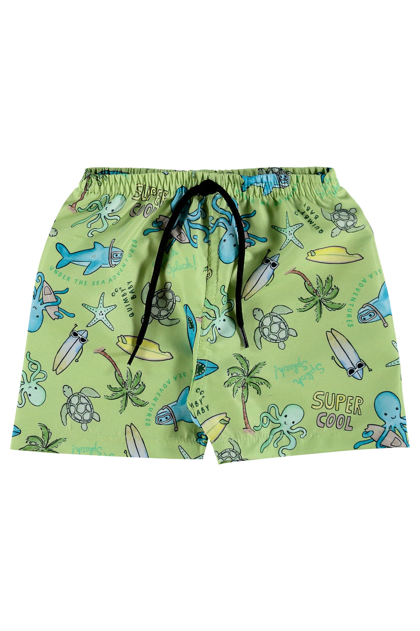 White Ready to Explore The Sea Tee & Bermuda Shorts