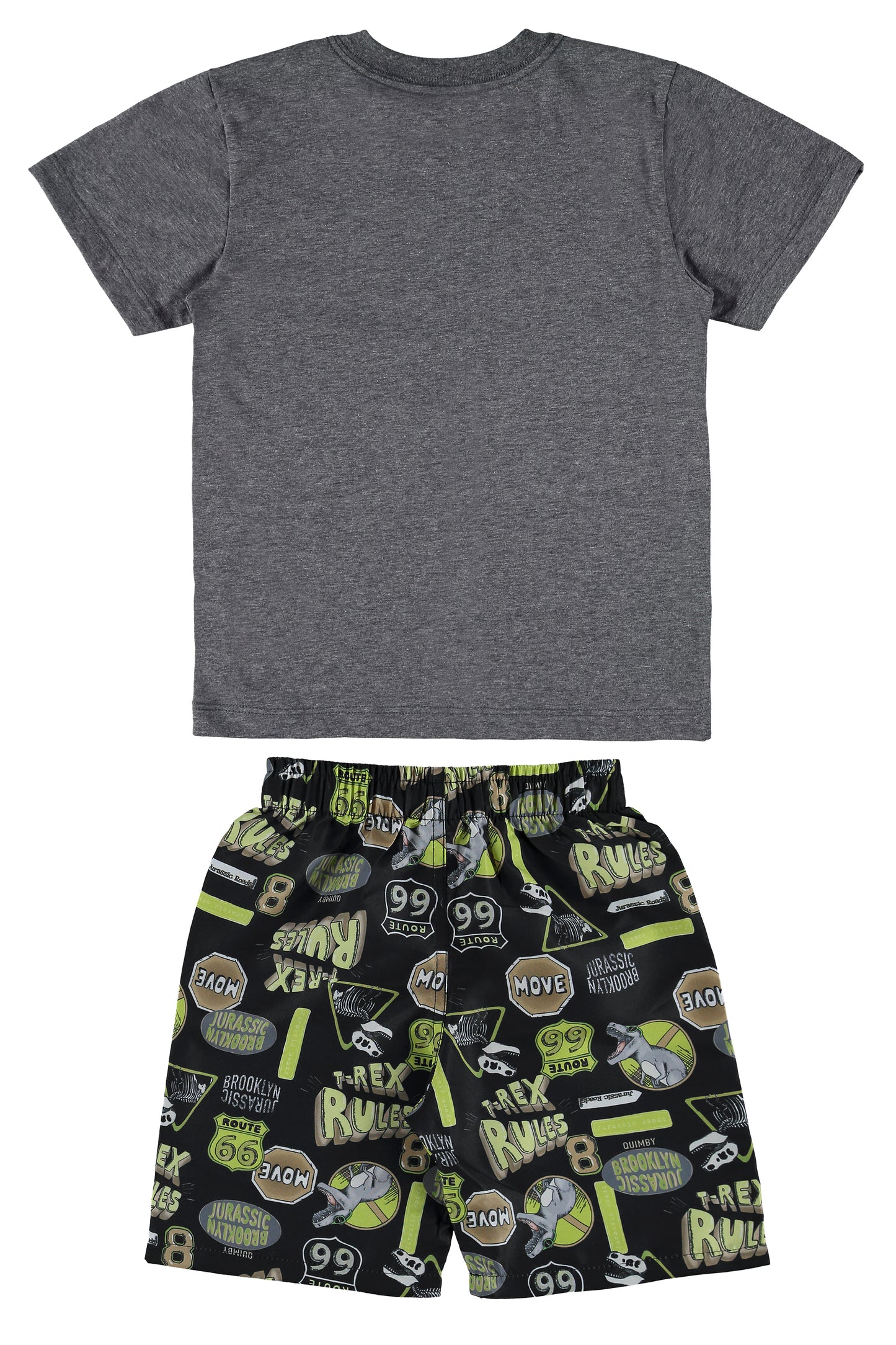 Grey T-Rex Rules Tee & Short
