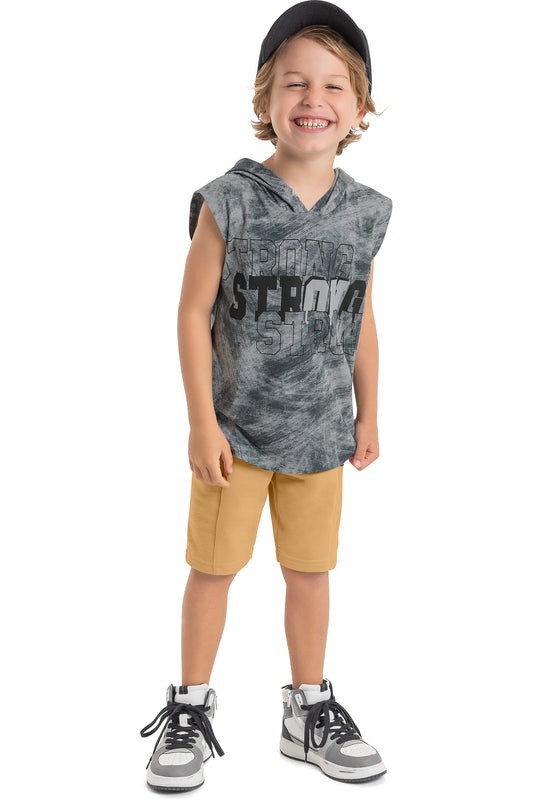 Hooded Tank Top & Sweat Bermuda Shorts