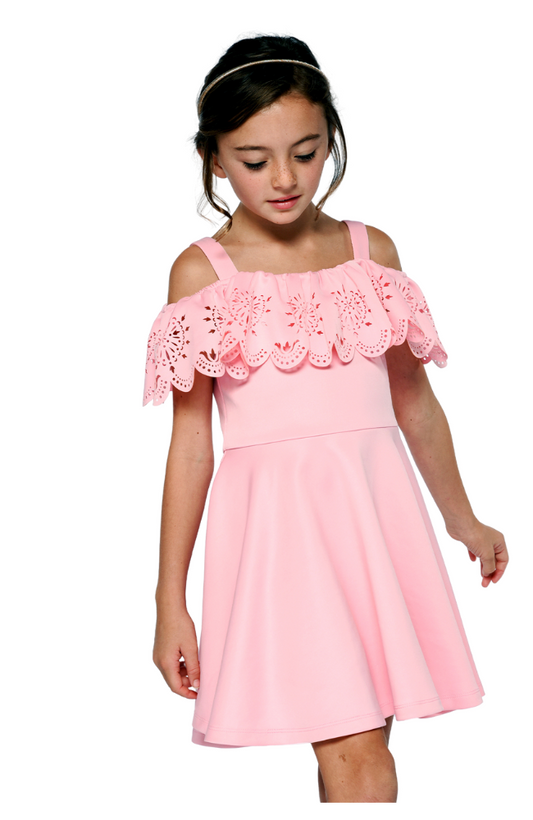 Fit & Flare Laser Cut Dress