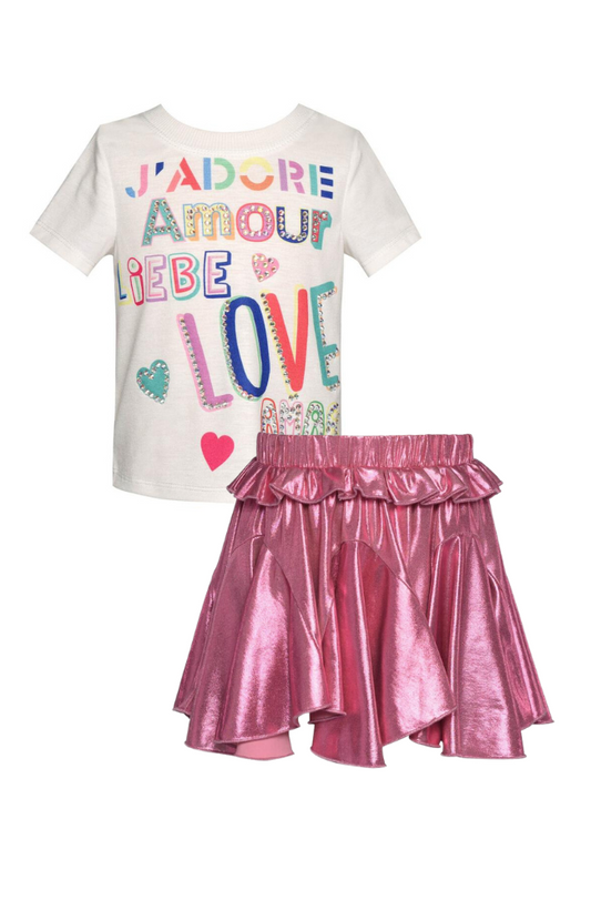 Love Top &  Metallic Skater Skirt