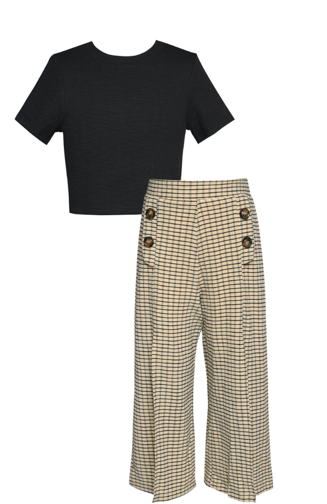 Crop Top & Plaid Pants