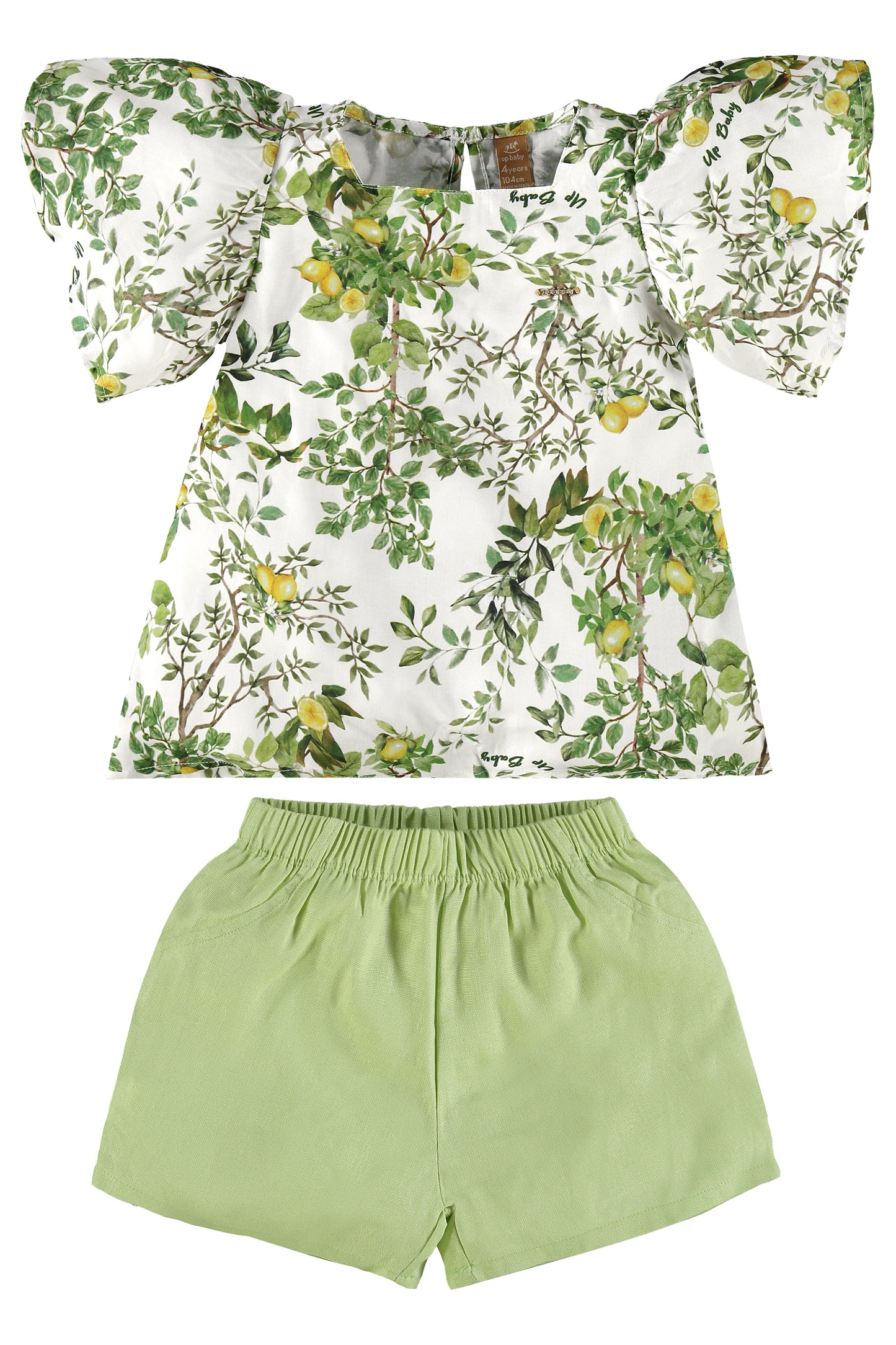 Lemon Blouse & Linen Shorts