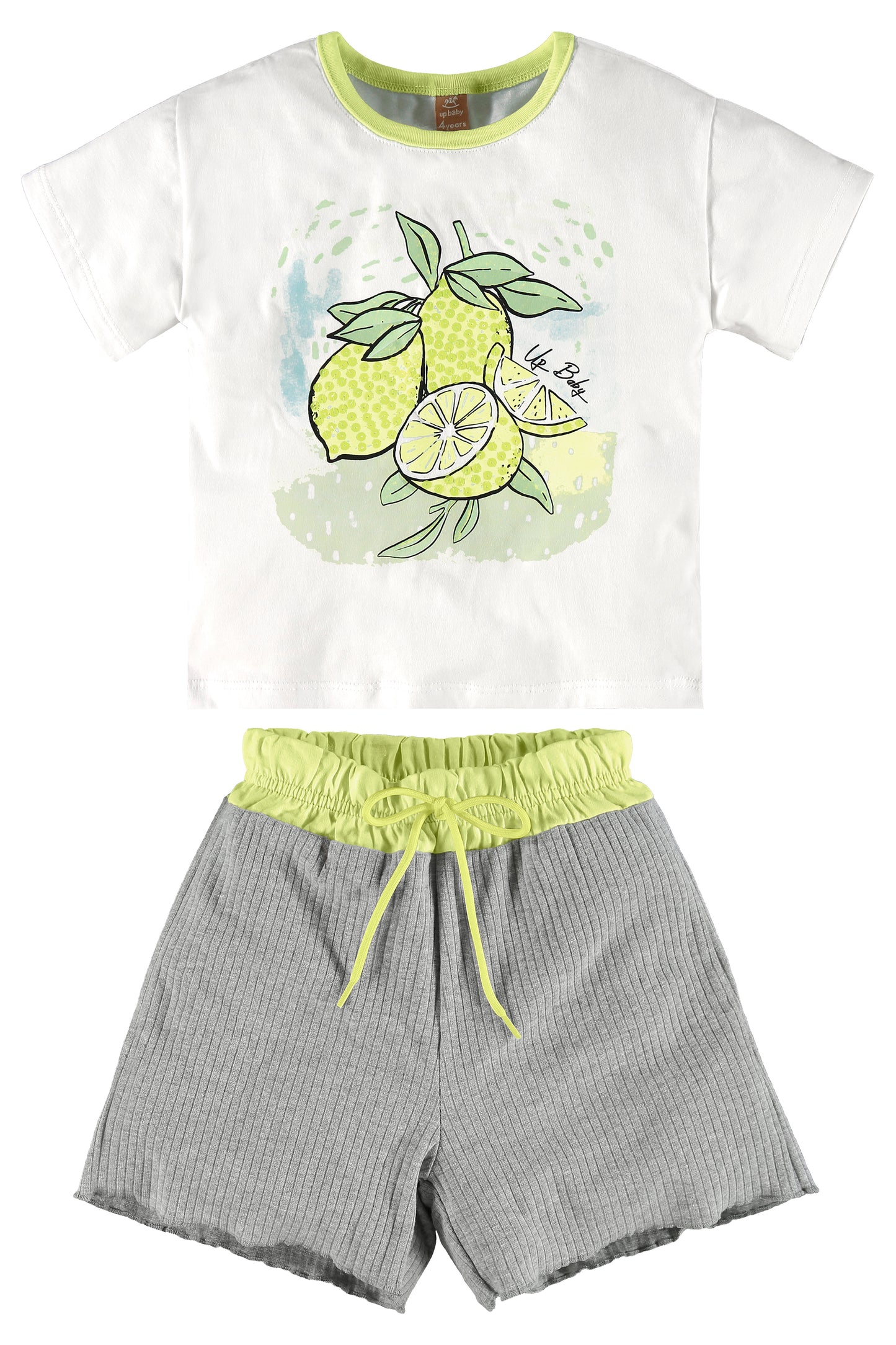 Lime Tee & Ribbed Shorts