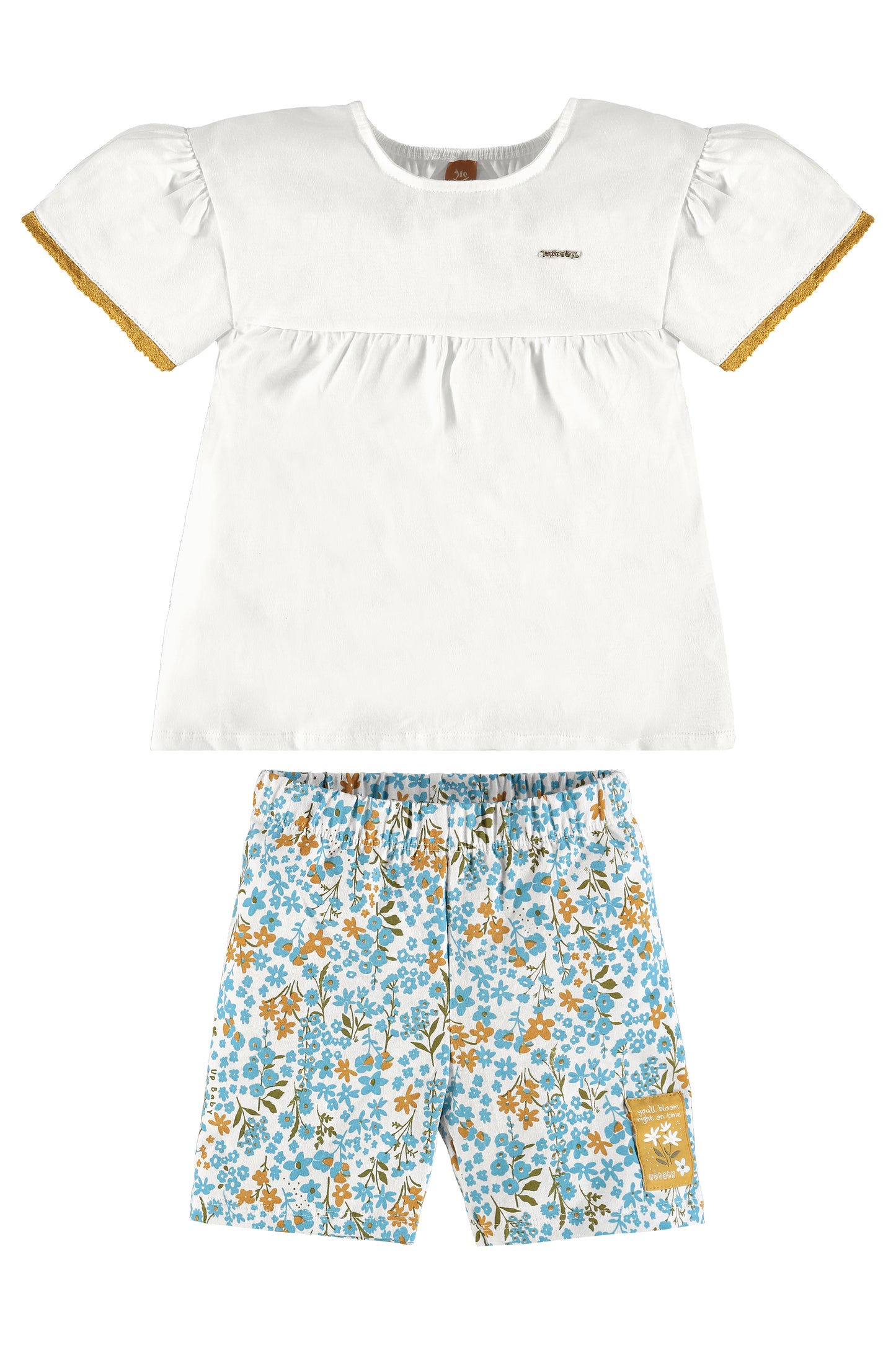 White Blouse & Floral Shorts