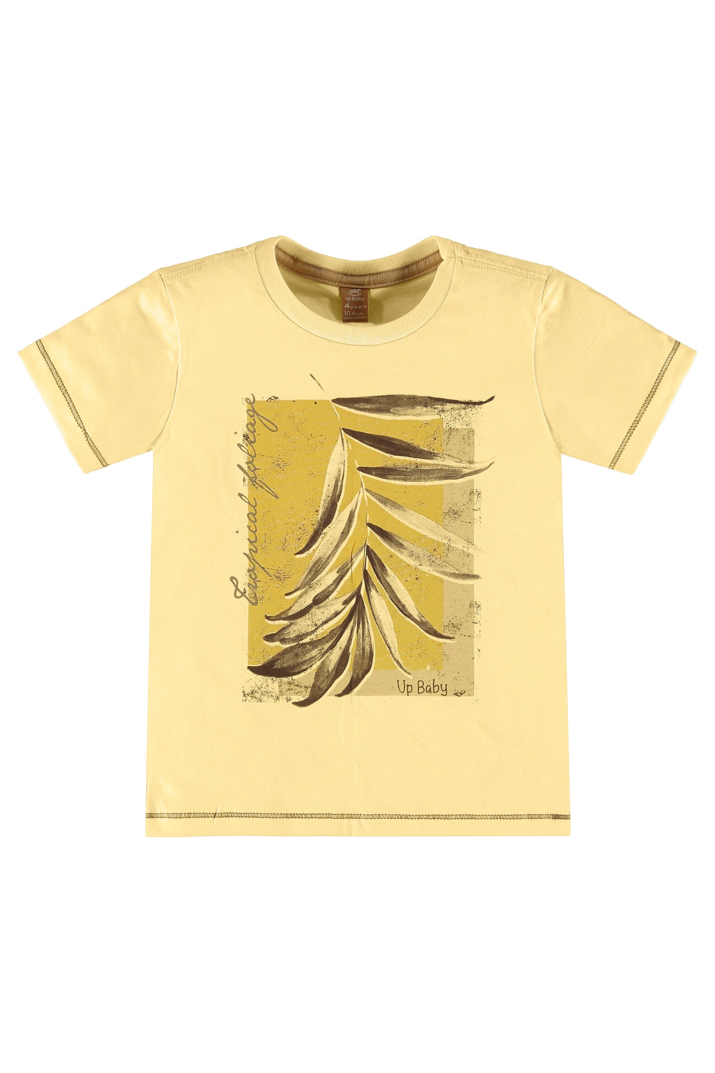 Yellow Leafy Tee & Denim Shorts