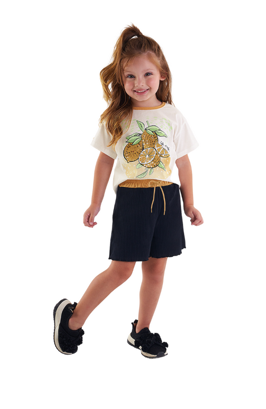 Lemon Tee & Ribbed Shorts
