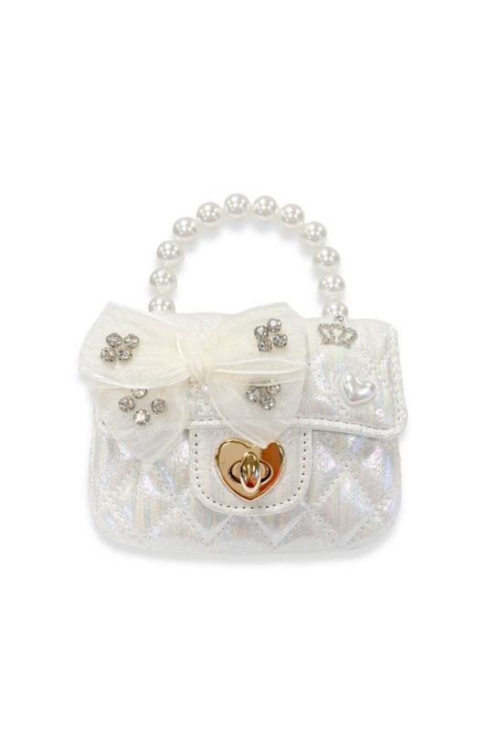 Embellished Bow Quilted Purse