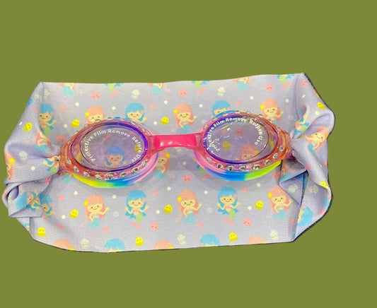 Kids Goggles with Mermaid Print Headband