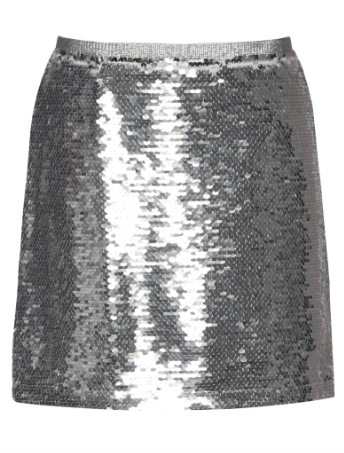 Metallic Sweater w/sequence bow & Sequence Mini Skirt