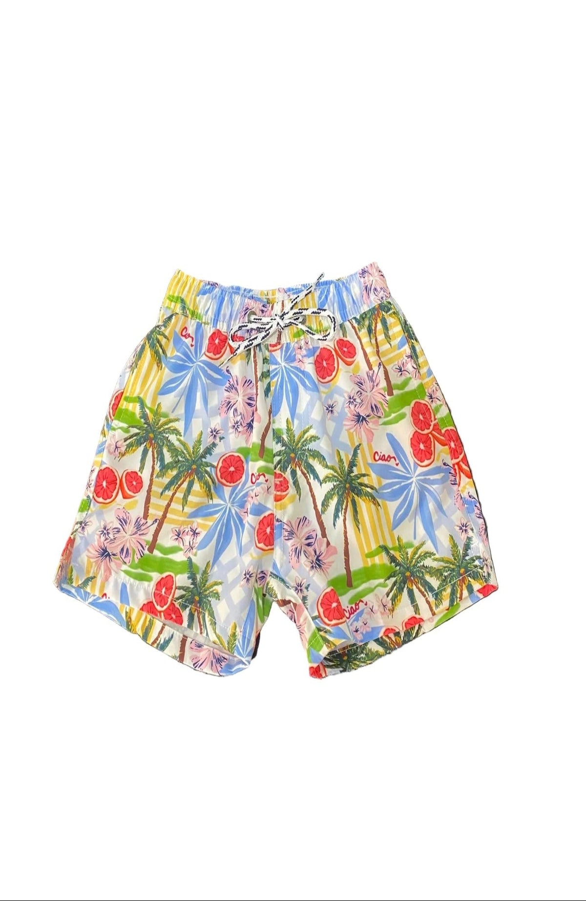 White SS Rash top & Ciao Paradiso Swim short