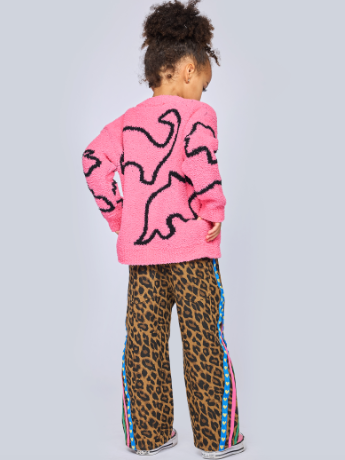 Dino Sweater & Leopard denim pants