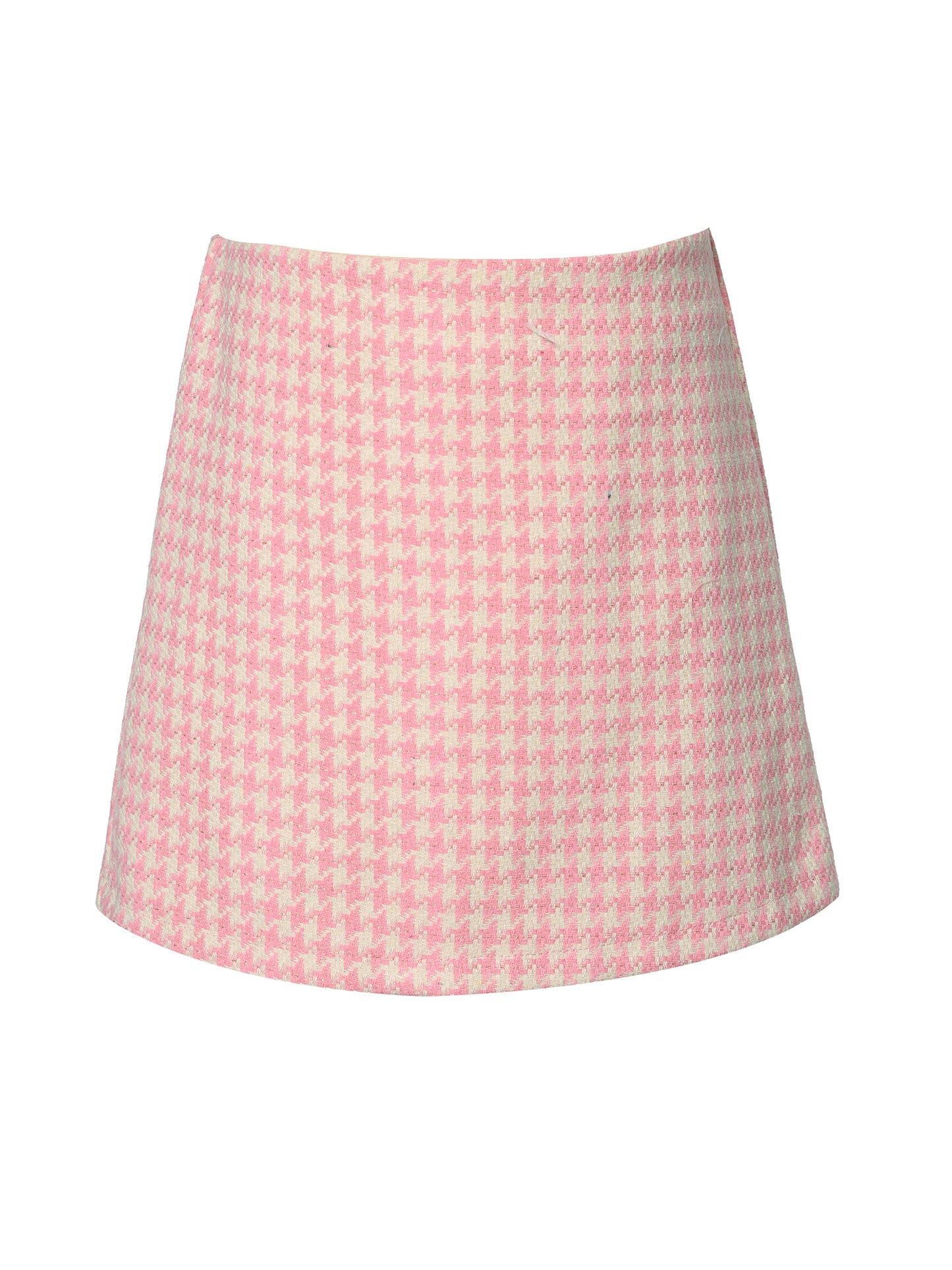 Houndstooth Jacket with Rhinestone Buttons & Matching Mini Skirt