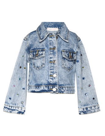Denim Jacket w/ rhinestone at sleeve