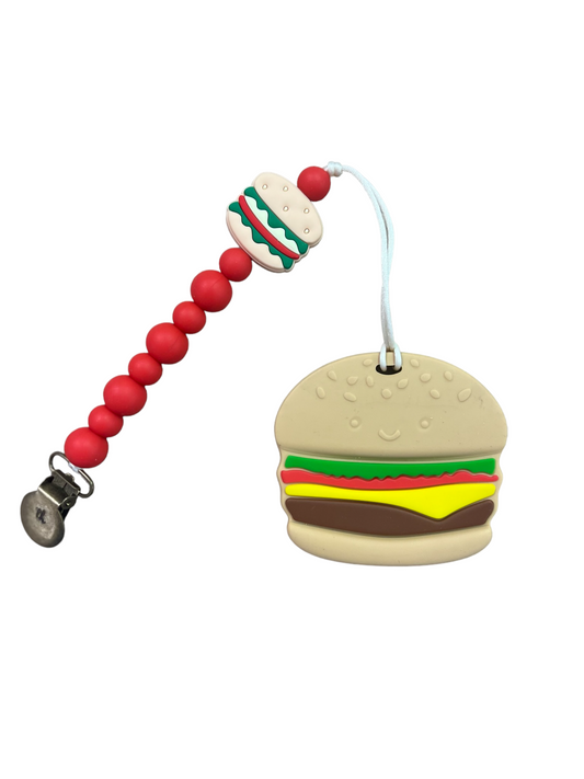 Burger Teether & Clip Set