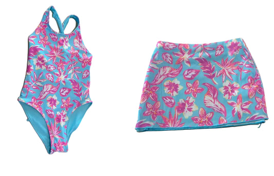 Tropical X Back Swimsuit w/ Teen Mini Skirt