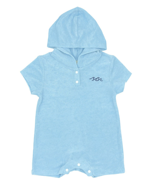 Baby Hooded Romper in Blue