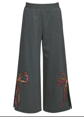 Sequence bow Sweatshirt w/ back slit & Wide leg pants w/ bow slit