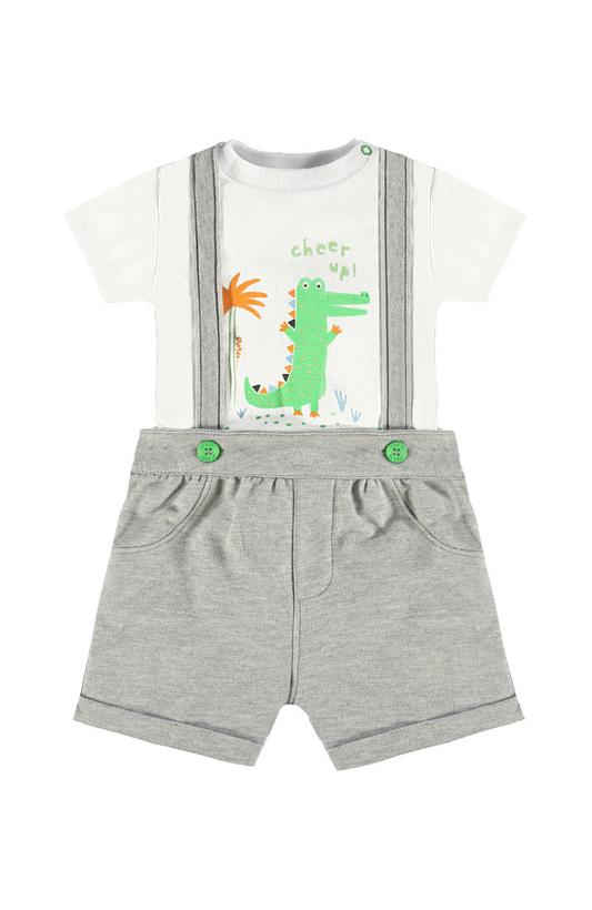 Cheer Up Crocodile Set in Grey