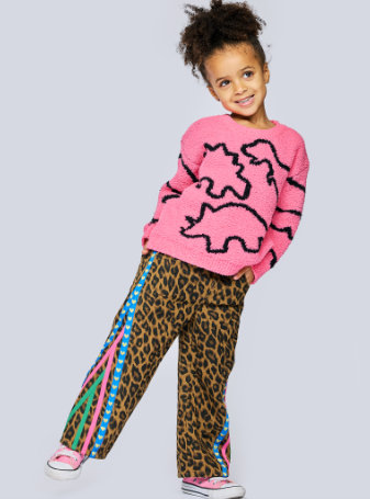 Dino Sweater & Leopard denim pants