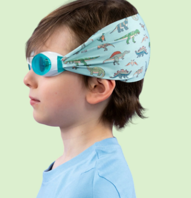 Kids Goggles with green dinosaurs headband