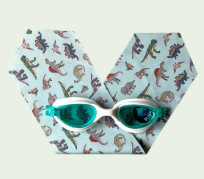 Kids Goggles with green dinosaurs headband