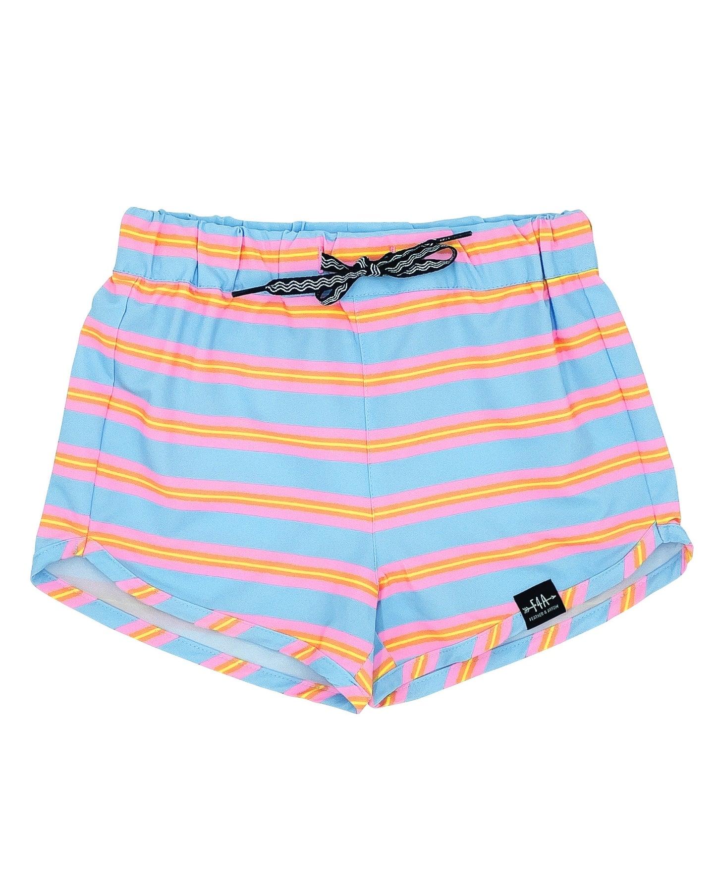 Horizon Stripe Swimsuit & Horizon Stripe Swim Shorts