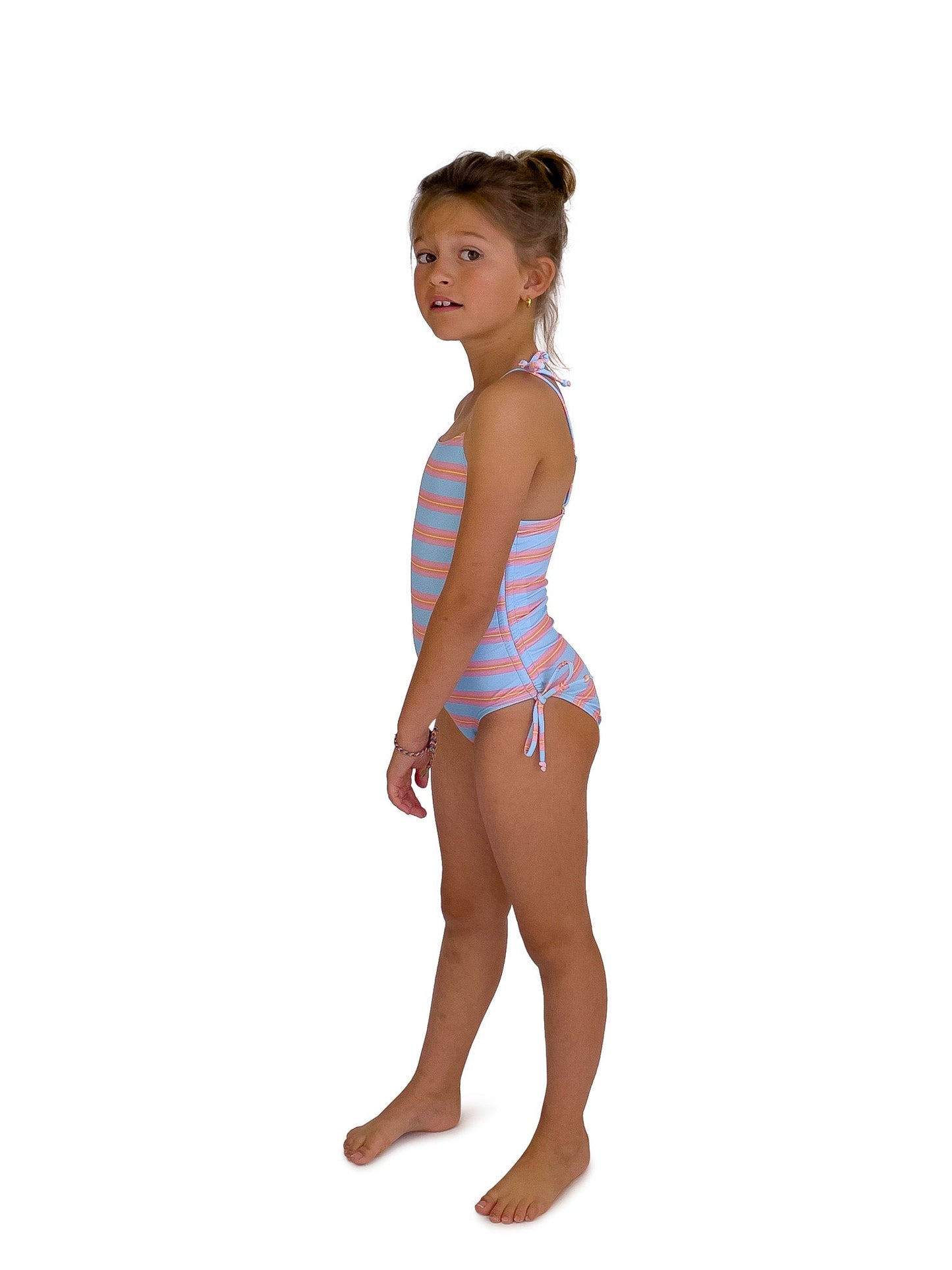 Horizon Stripe Swimsuit & Horizon Stripe Swim Shorts