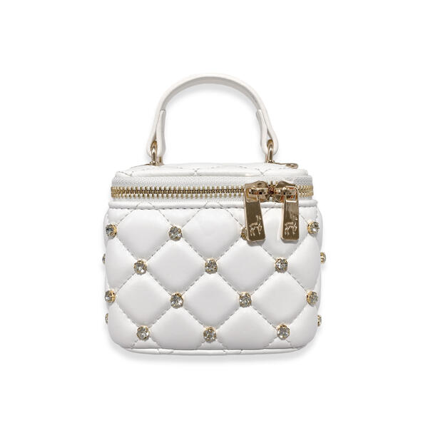 Embellished Vanity Quilted Purse in White