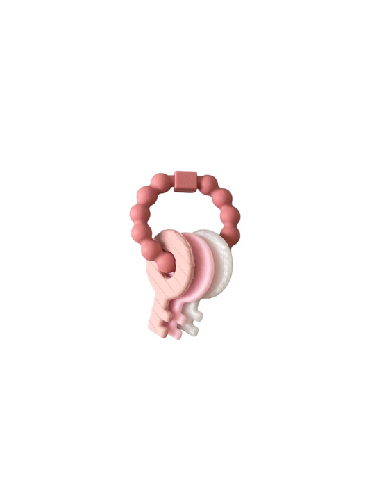 Key Teether in Baby Pink