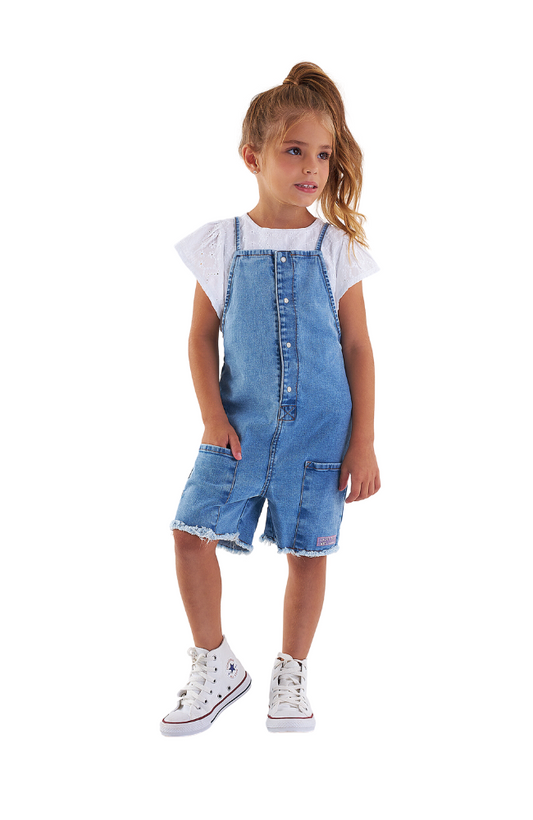 Laise Blouse & Denim Overalls