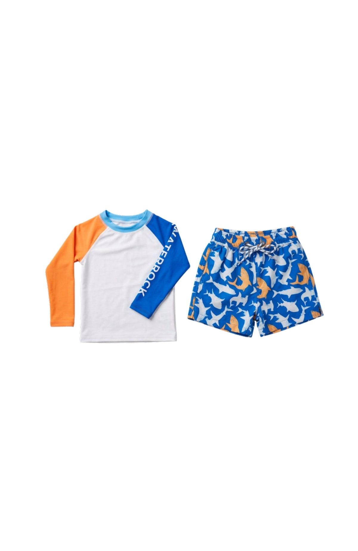LS Rash Top and Shark Squad Swim Short