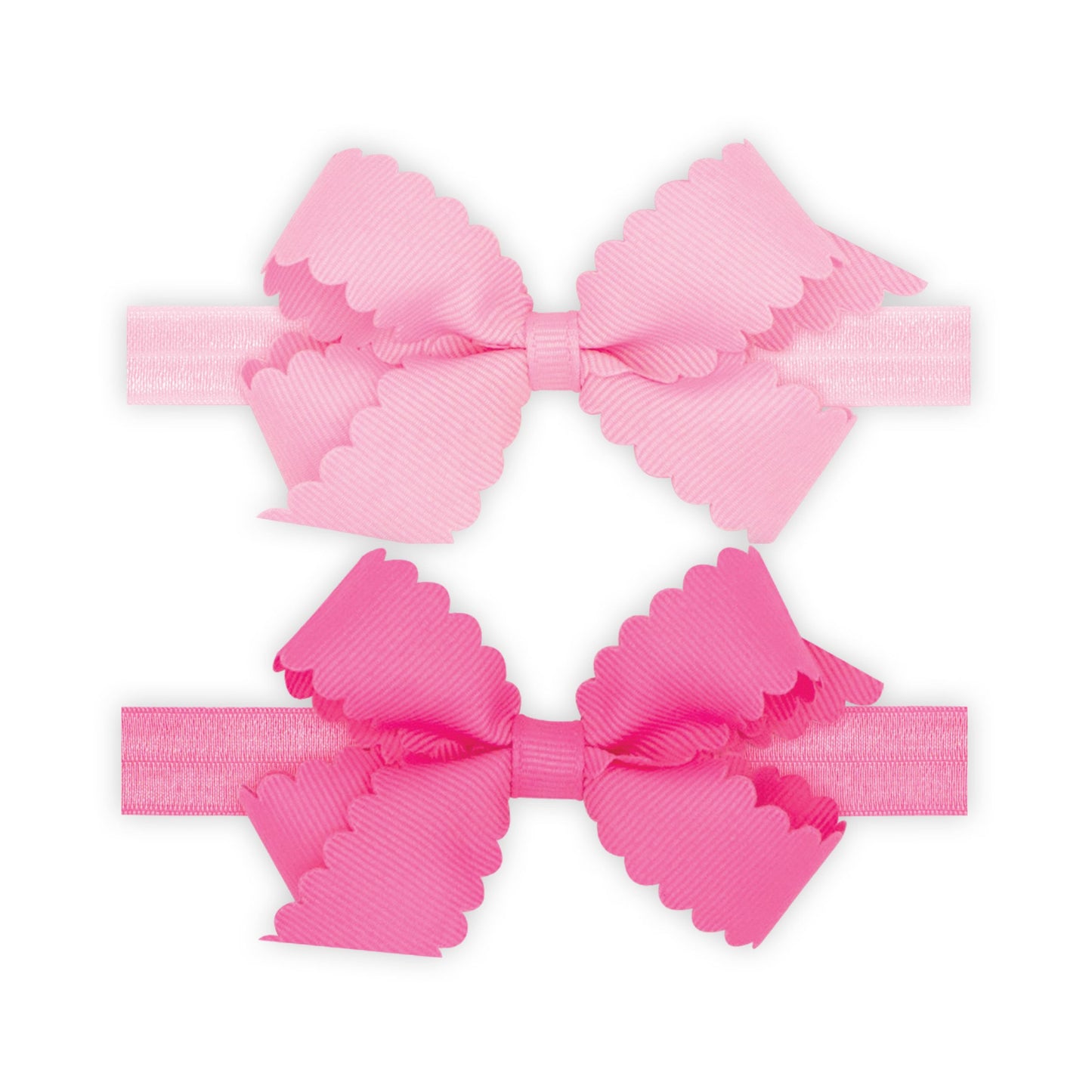 Set of 2 Grosgrain Scalloped Bow Hair Bands