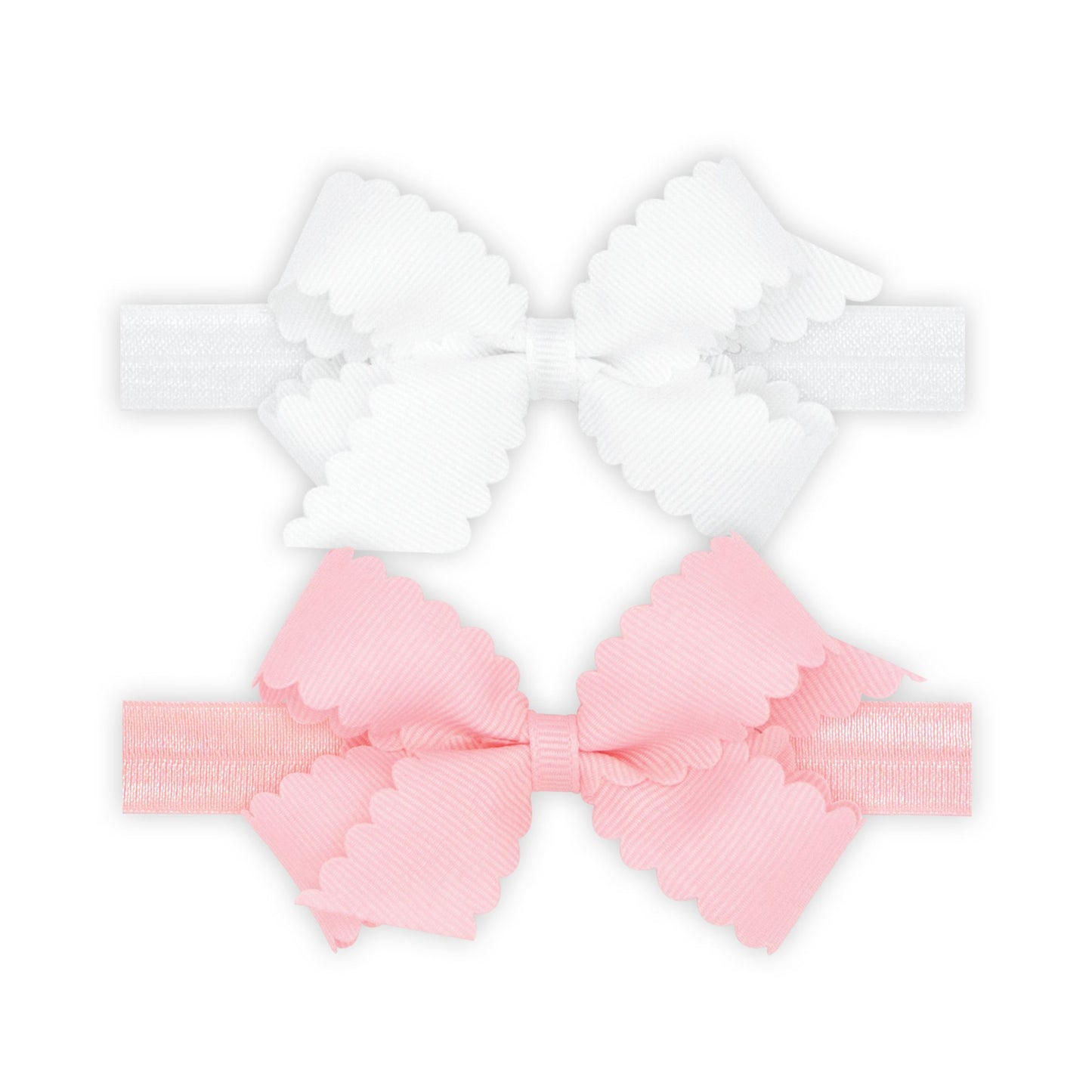 Set of 2 Grosgrain Scalloped Bow Hair Bands