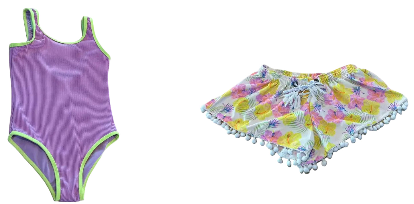 One piece Swimsuit & Aloha Recycled Swim shorts