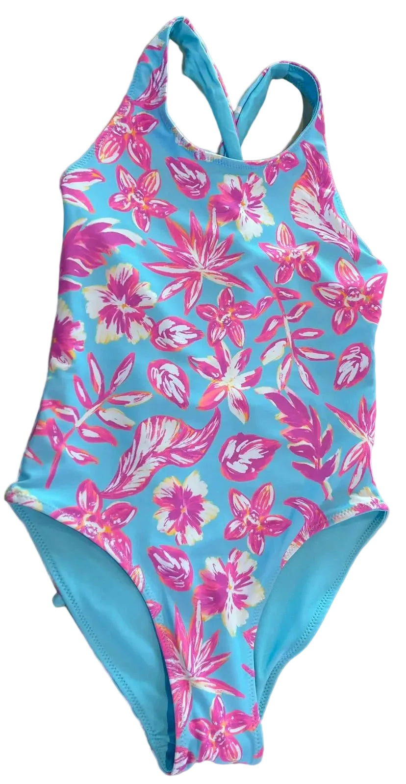 Tropical X Back Swimsuit w/ Teen Mini Skirt
