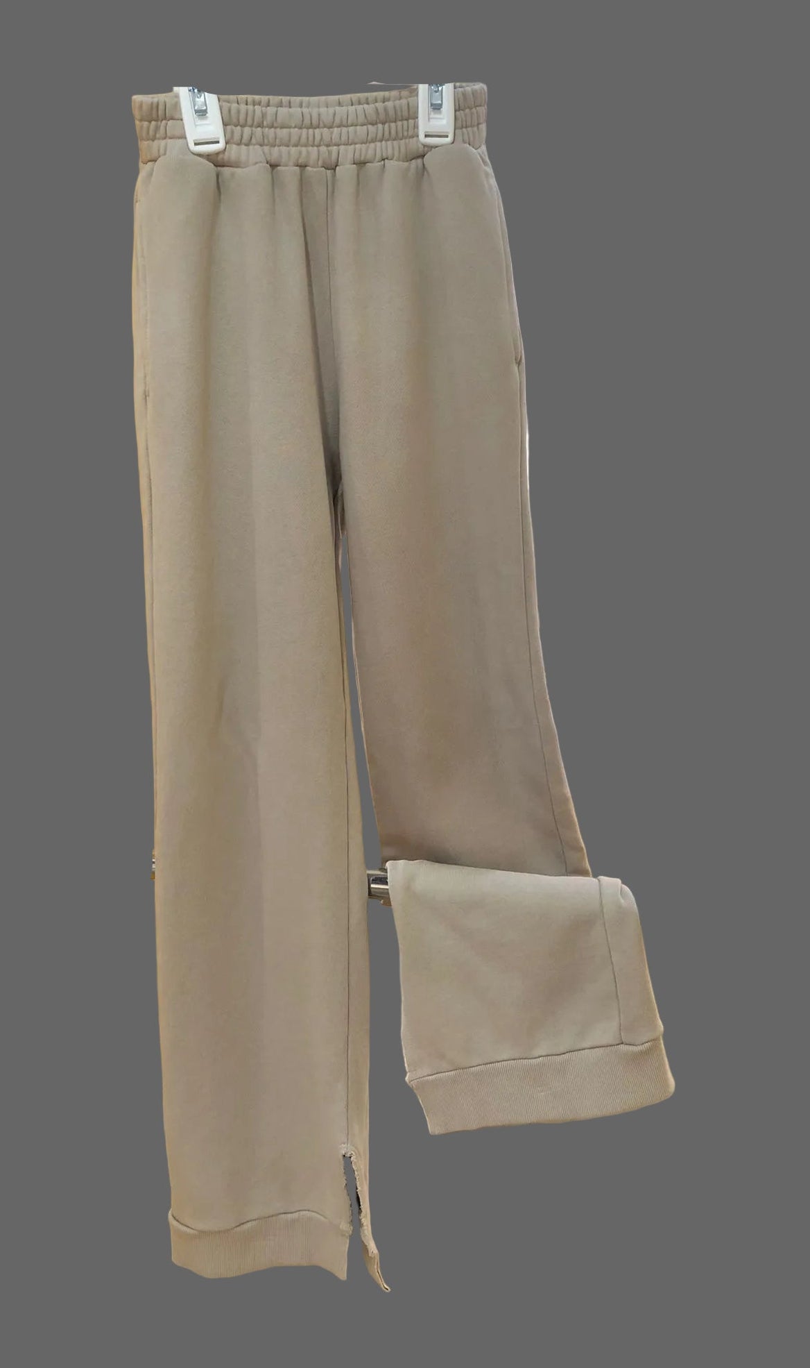 Raw Edge Tunic Top with Side Split HEM Pants